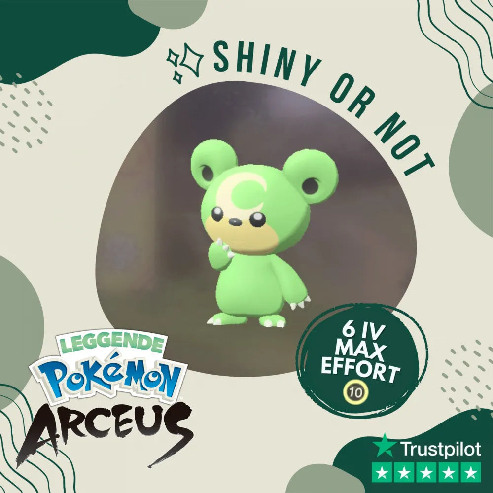Teddiursa Shiny ✨ Legends Pokémon Arceus 6 Iv Max Effort Custom Ot Level Gender