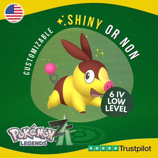 Tepig Shiny or Non ✨ 6 IV Pokémon Legends Z-A Competitive Customizable ZA Z A