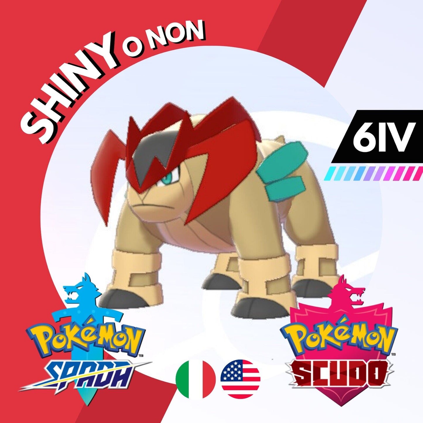 Terrakion Shiny o Non 6 IV Competitivo Legit Pokemon Spada Scudo Sword Shield