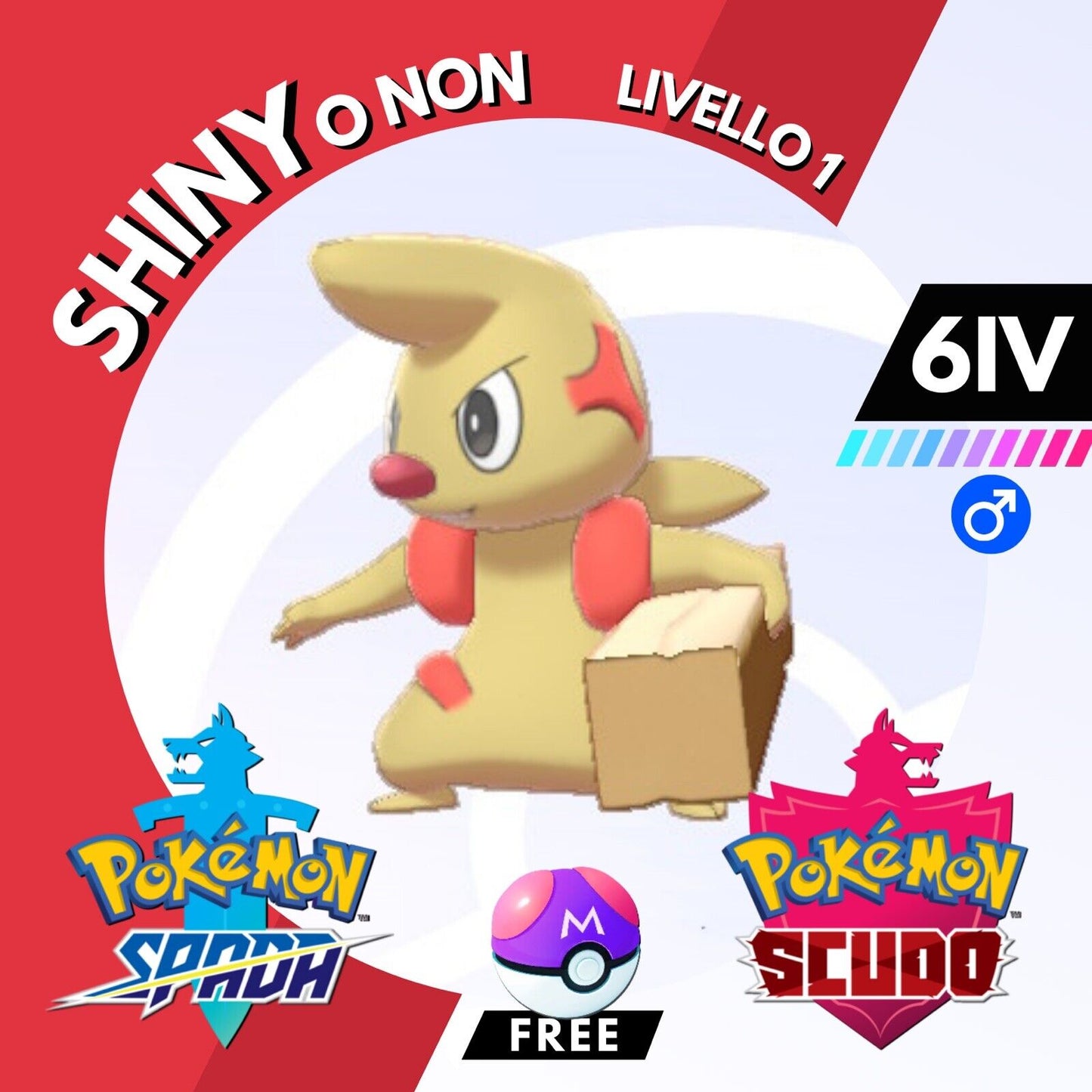 Timburr Shiny o Non 6 IV e Master Ball Legit Pokemon Spada Scudo Sword Shield