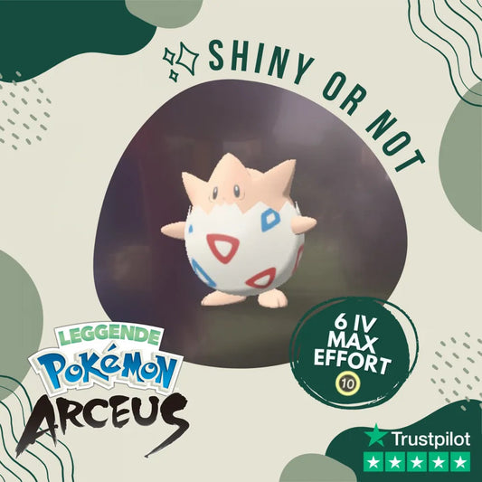 Togepi Shiny ✨ Legends Pokémon Arceus 6 Iv Max Effort Custom Ot Level Gender