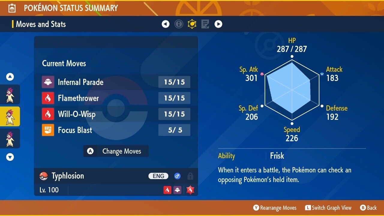 Typhlosion Hisui Mark Unrivaled Tera Raid Event Untouched Pokémon Scarlet Violet Non shiny Lv. 100 by Shiny Living Dex | Shiny Living Dex