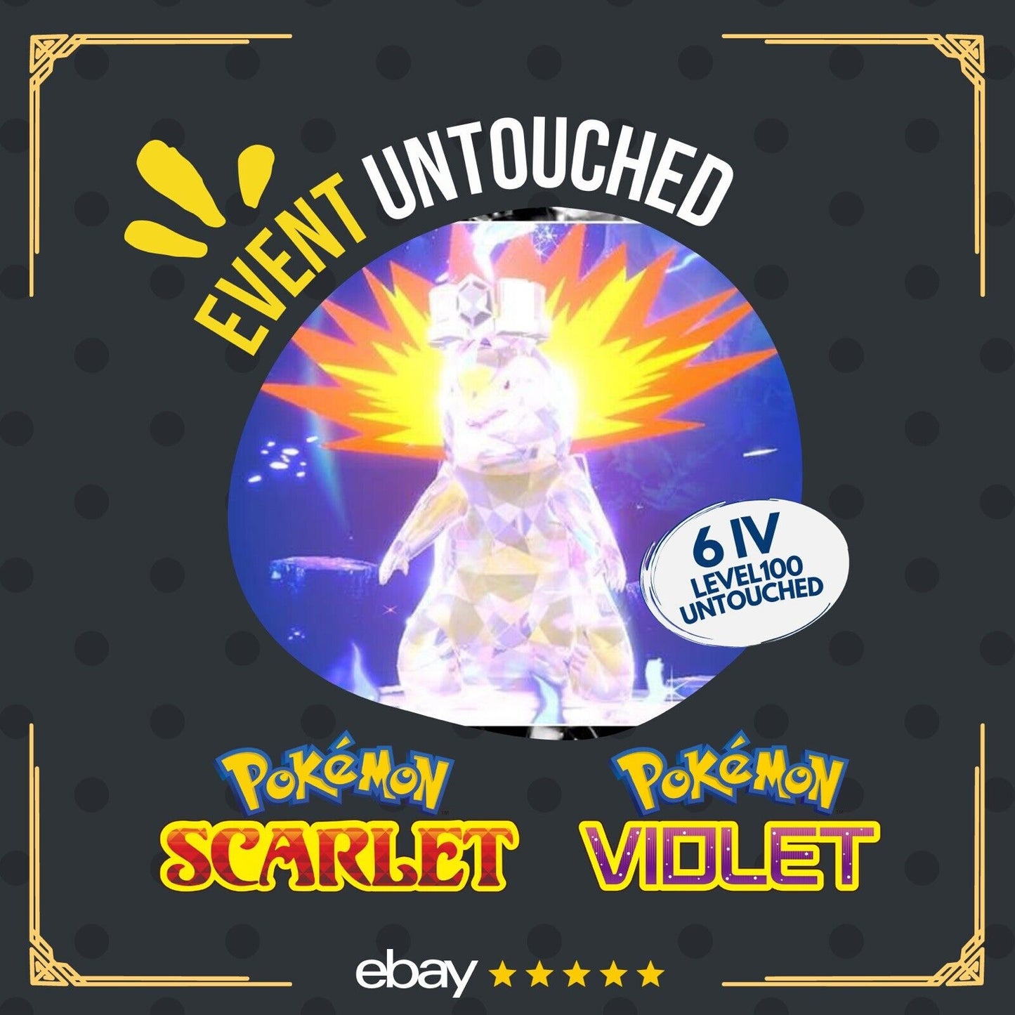 Typhlosion Unrivaled Tera Raid Bug Event Untouched Legit Pokémon Scarlet Violet Non shiny Lv. 100 by Shiny Living Dex | Shiny Living Dex