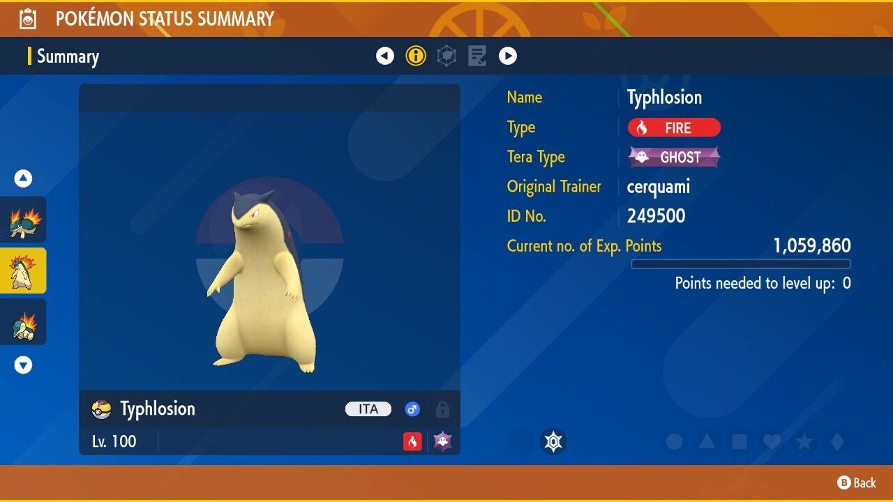 Typhlosion Unrivaled Tera Raid Bug Event Untouched Legit Pokémon Scarlet Violet Non shiny Lv. 100 by Shiny Living Dex | Shiny Living Dex