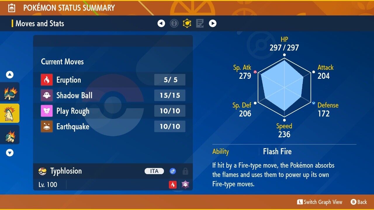 Typhlosion Unrivaled Tera Raid Bug Event Untouched Legit Pokémon Scarlet Violet Non shiny Lv. 100 by Shiny Living Dex | Shiny Living Dex
