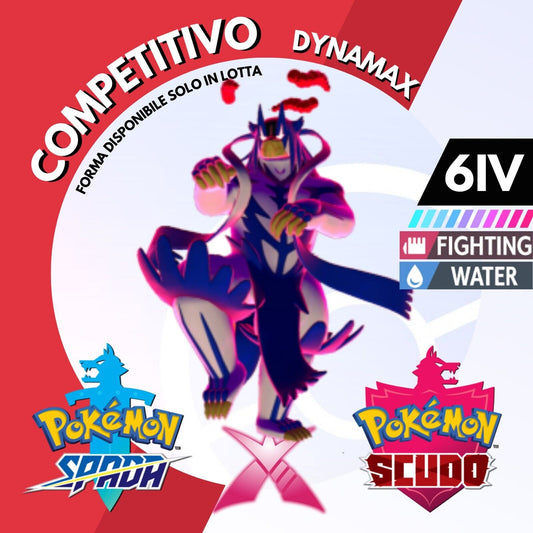 Urshifu Pluricolpo Acqua Gigantamax Dynamax 6IV Pokemon Spada Scudo Sword Shield