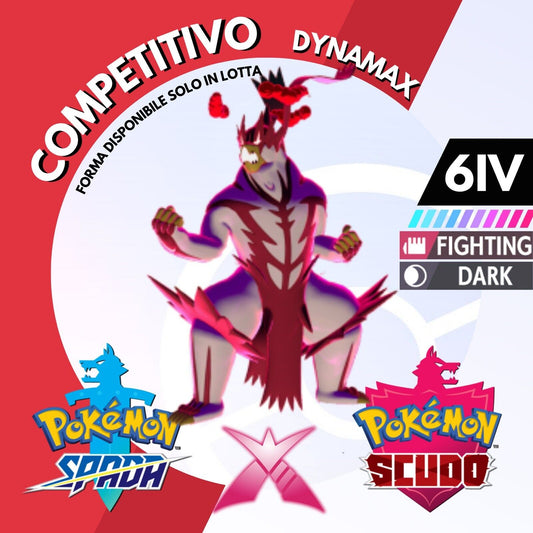 Urshifu Singolcolpo Buio Gigantamax Dynamax 6IV Pokemon Spada Scudo Sword Shield
