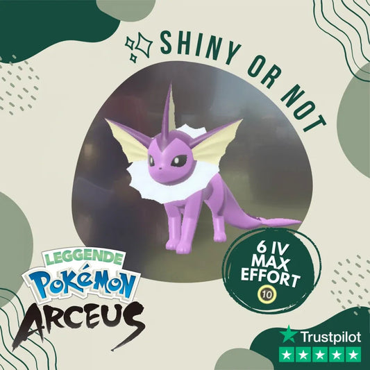 Vaporeon Shiny ✨ Legends Pokémon Arceus 6 Iv Max Effort Custom Ot Level Gender