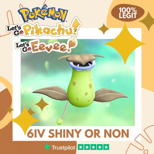 Victreebel Shiny ✨ or Non Shiny Pokémon Let's Go Pikachu Eevee Level 100 Competitive Battle Ready 6 IV 100% Legit Legal Customizable Custom OT by Shiny Living Dex | Shiny Living Dex