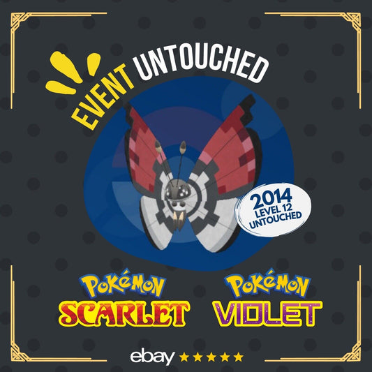 Vivillon Pokèball Event Untouched Summer 2014 SUM2014 Pokémon Scarlet Violet Non shiny Lv. 12 by Shiny Living Dex | Shiny Living Dex