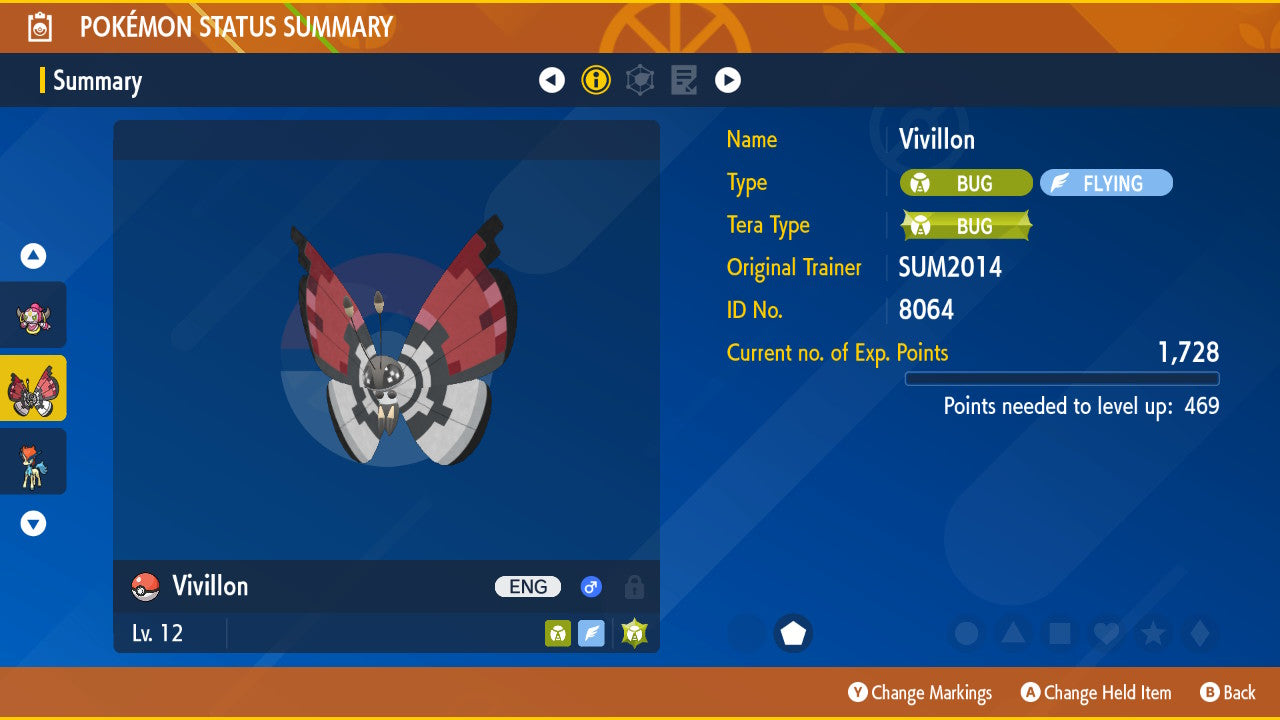 Vivillon Pokèball Event Untouched Summer 2014 X Y Gift Kalos SUM2014 Pokémon Scarlet Violet