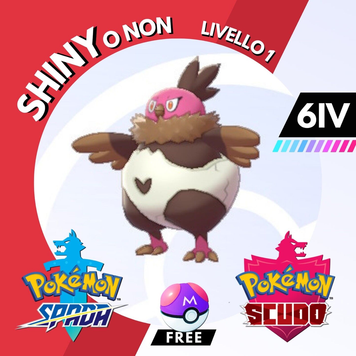Vullaby Shiny o Non 6 IV e Master Ball Legit Pokemon Spada Scudo Sword Shield