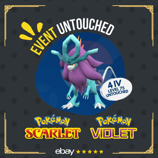 Walking Wake Suicune Paradox Tera Raid Event Untouched Pokémon Scarlet Violet Non Shiny Lv. 75 by Shiny Living Dex | Shiny Living Dex