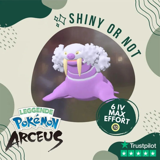 Walrein Shiny ✨ Legends Pokémon Arceus 6 Iv Max Effort Custom Ot Level Gender