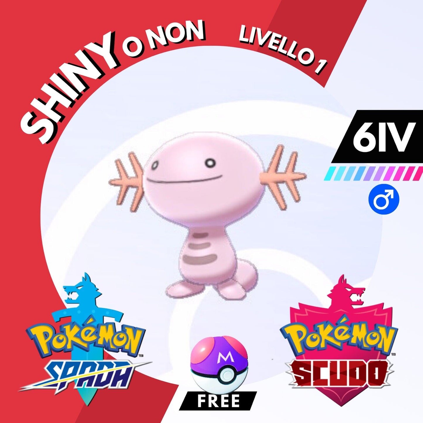 Wooper Shiny o Non 6 IV e Master Ball Legit Pokemon Spada Scudo Sword Shield