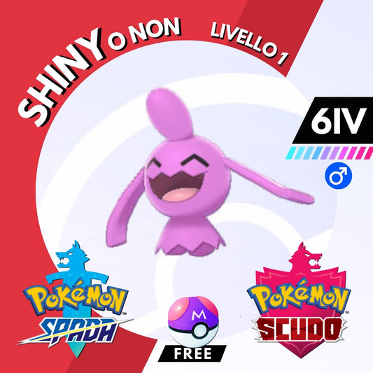 Wynaut Shiny o Non 6 IV e Master Ball Legit Pokemon Spada Scudo Sword Shield