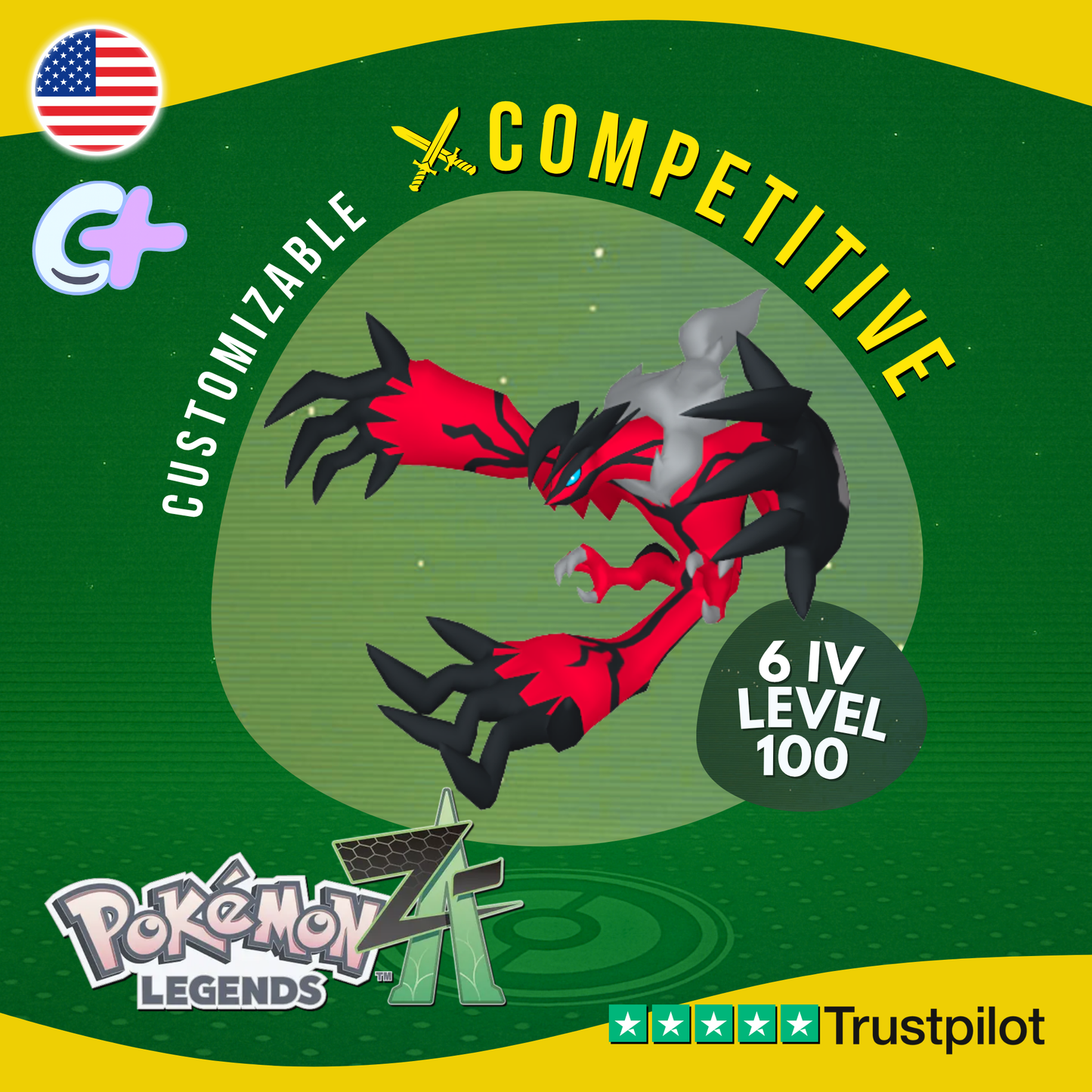 Yveltal Non Shiny 6 IV Pokémon Legends Z-A Competitive Customizable ZA Z A