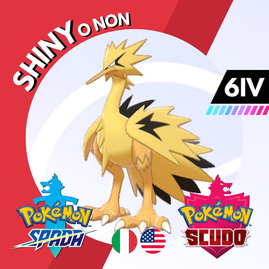 Zapdos Galar Shiny o Non 6 IV Competitivo Legit Pokemon Spada Scudo Sword Shield