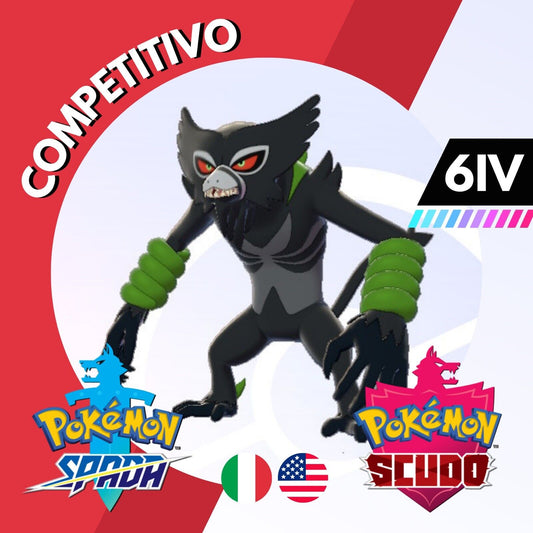 Zarude Competitivo Non Shiny 6 IV Legit Pokemon Spada Scudo Sword Shield 100