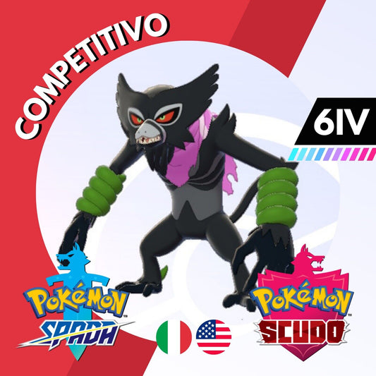 Zarude Dada Papà Competitivo Non Shiny Legit Pokemon Spada Scudo Sword Shield