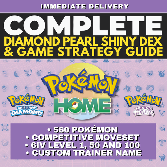 Pokémon Brilliant Diamond Shining Pearl Complete Shiny Living Dex Custom OT name Pokedex Pokémon HOME 6IV Competitive Max Contest Stats