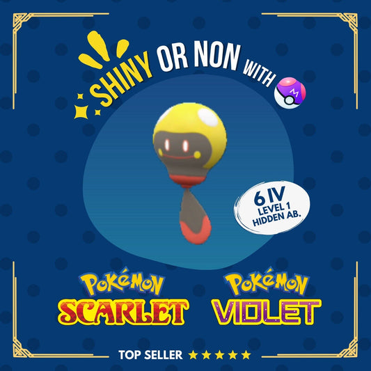 Tadbulb Shiny or Non ✨ 6 IV Customizable Nature Level OT Pokémon Scarlet Violet