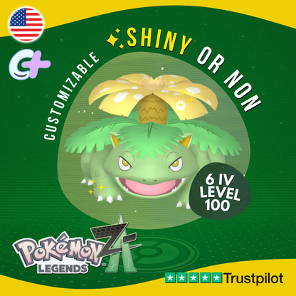 Venusaur Shiny or Non ✨6 IV Pokémon Legends Z-A Competitive Customizable ZA Z A