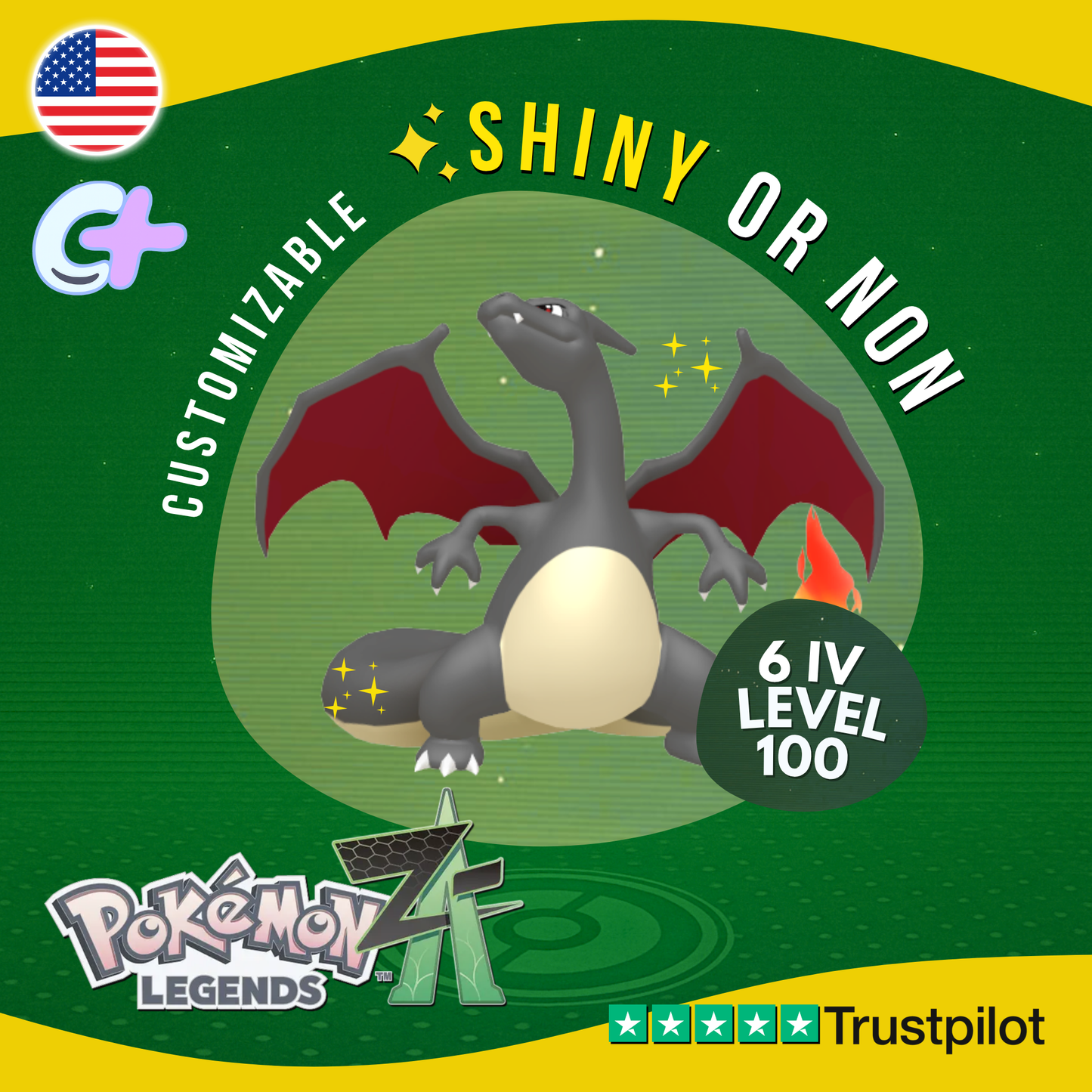 Charizard Shiny or Non ✨6 IV Pokémon Legends Z-A Competitive Customizable ZA Z A