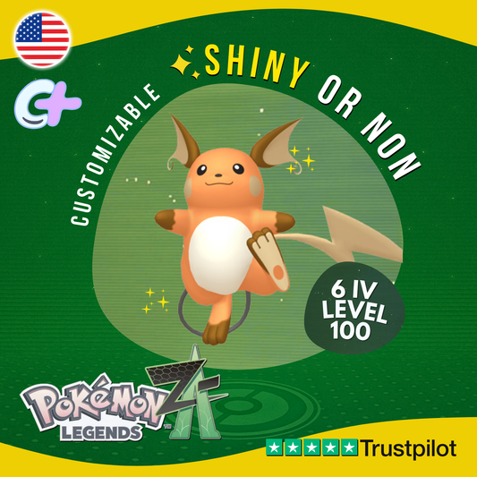 Raichu Shiny or Non ✨6 IV Pokémon Legends Z-A Competitive Customizable ZA Z A