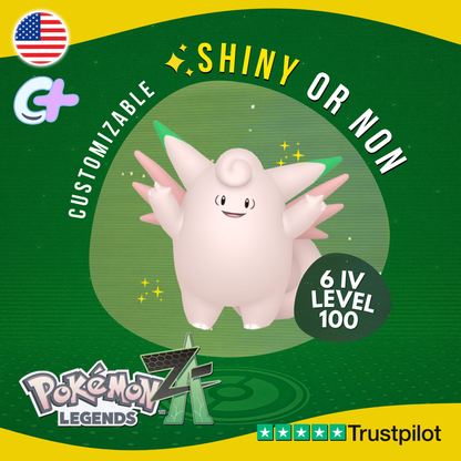 Clefable Shiny or Non ✨6 IV Pokémon Legends Z-A Competitive Customizable ZA Z A