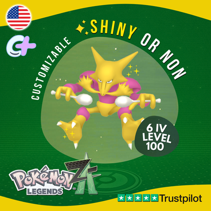 Alakazam Shiny or Non ✨6 IV Pokémon Legends Z-A Competitive Customizable ZA Z A