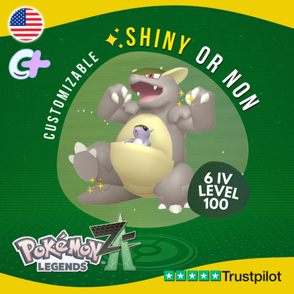 Kangaskhan Shiny or Non ✨6 IV Pokémon Legends Z-A Competitive Customizable ZA Z A
