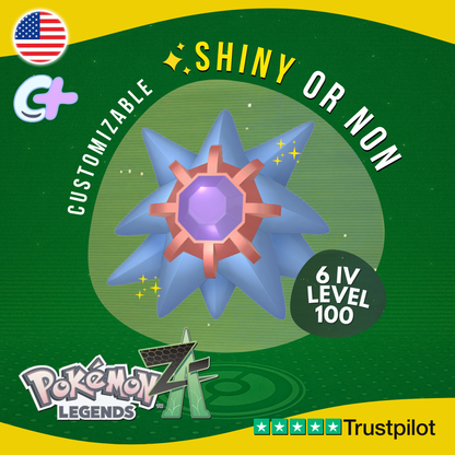 Starmie Shiny or Non ✨6 IV Pokémon Legends Z-A Competitive Customizable ZA Z A