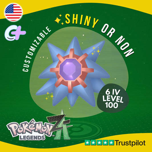 Starmie Shiny or Non ✨6 IV Pokémon Legends Z-A Competitive Customizable ZA Z A