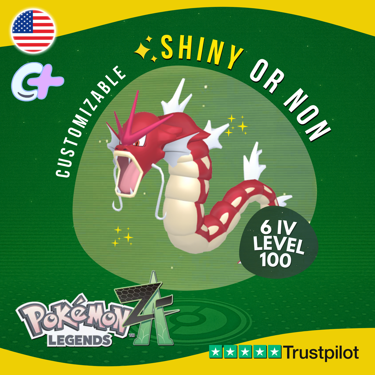 Gyarados Shiny or Non ✨6 IV Pokémon Legends Z-A Competitive Customizable ZA Z A