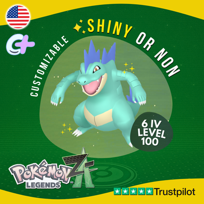 Feraligatr Shiny or Non ✨6IV Pokémon Legends Z-A Competitive Customizable ZA Z A
