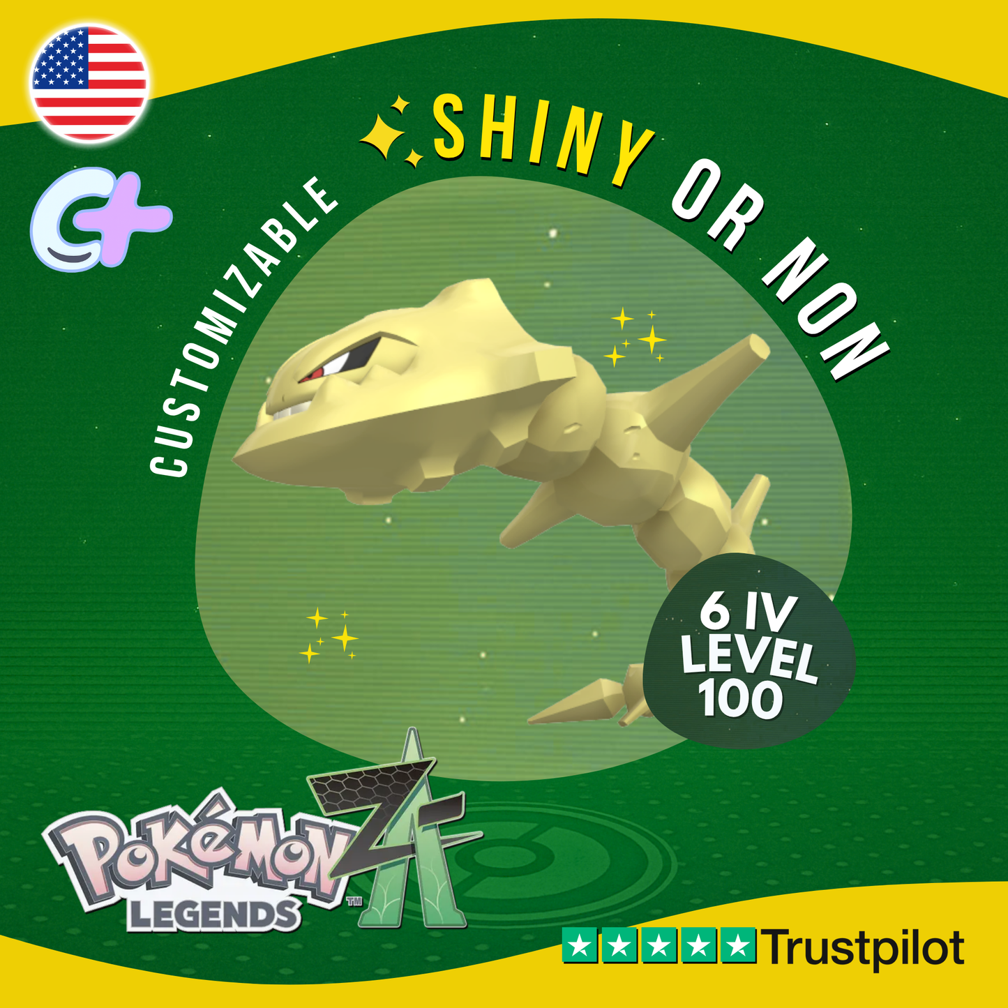 Steelix Shiny or Non ✨6 IV Pokémon Legends Z-A Competitive Customizable ZA Z A