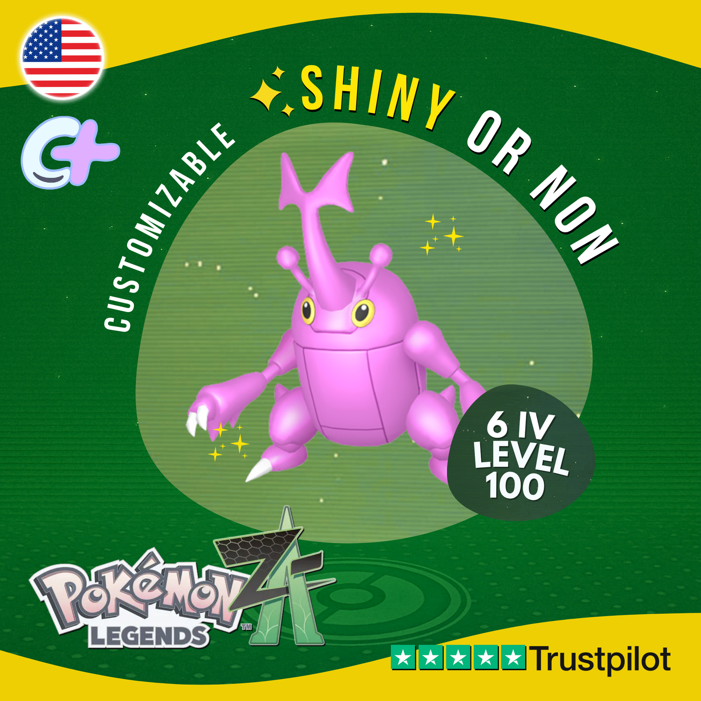 Heracross Shiny or Non ✨6 IV Pokémon Legends Z-A Competitive Customizable ZA Z A
