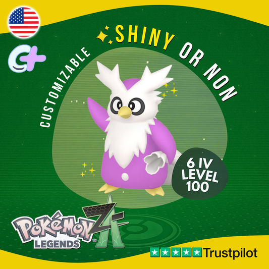 Delibird Shiny or Non ✨6 IV Pokémon Legends Z-A Competitive Customizable ZA Z A
