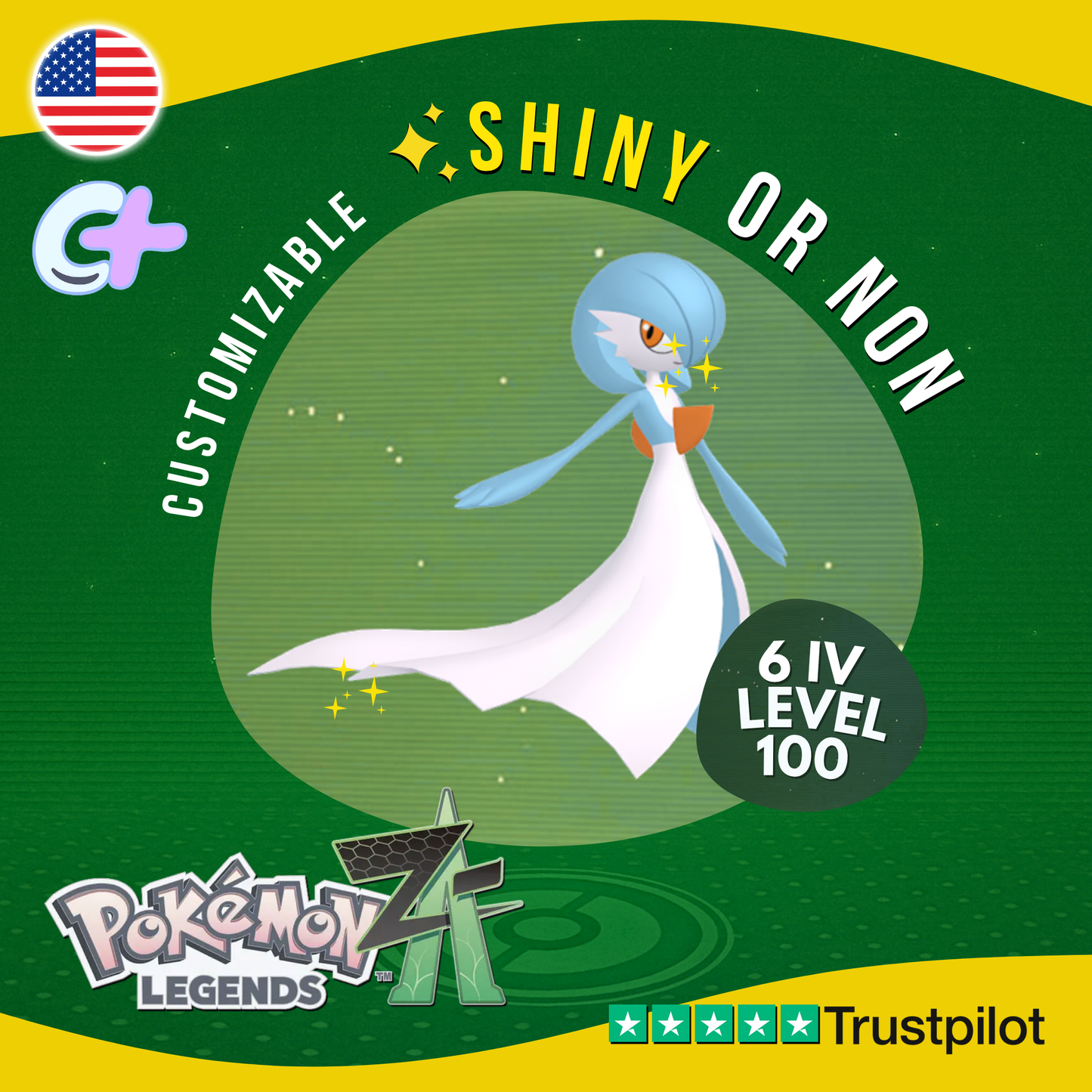 Gardevoir Shiny or Non ✨6 IV Pokémon Legends Z-A Competitive Customizable ZA Z A