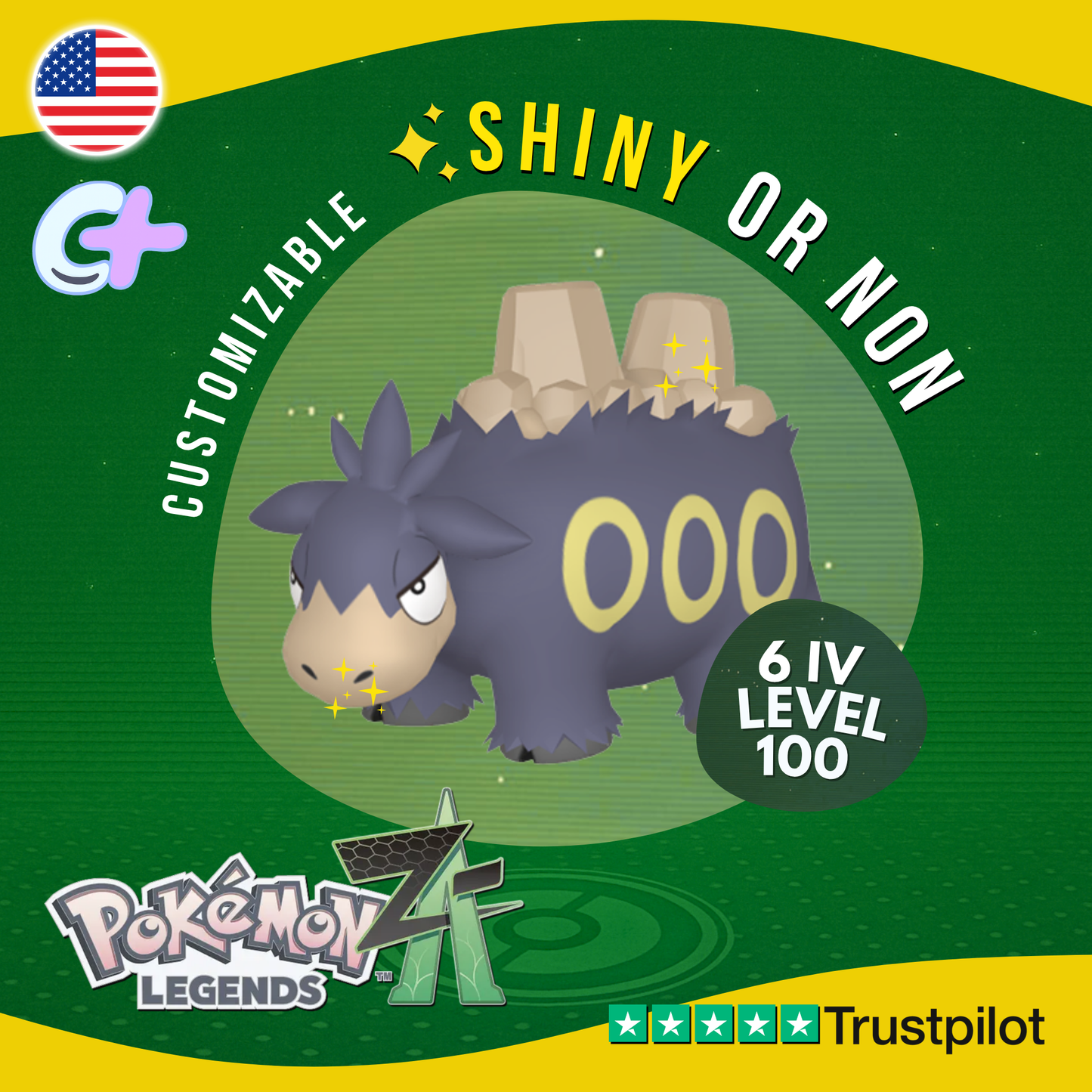 Camerupt Shiny or Non ✨6 IV Pokémon Legends Z-A Competitive Customizable ZA Z A