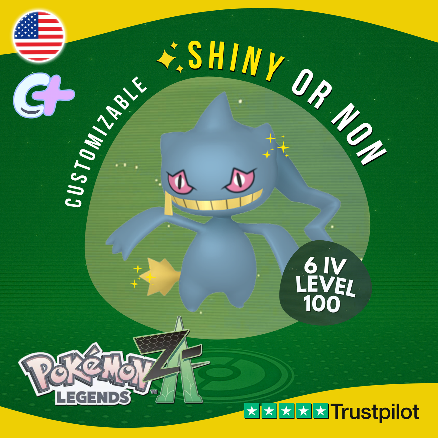 Banette Shiny or Non ✨6 IV Pokémon Legends Z-A Competitive Customizable ZA Z A