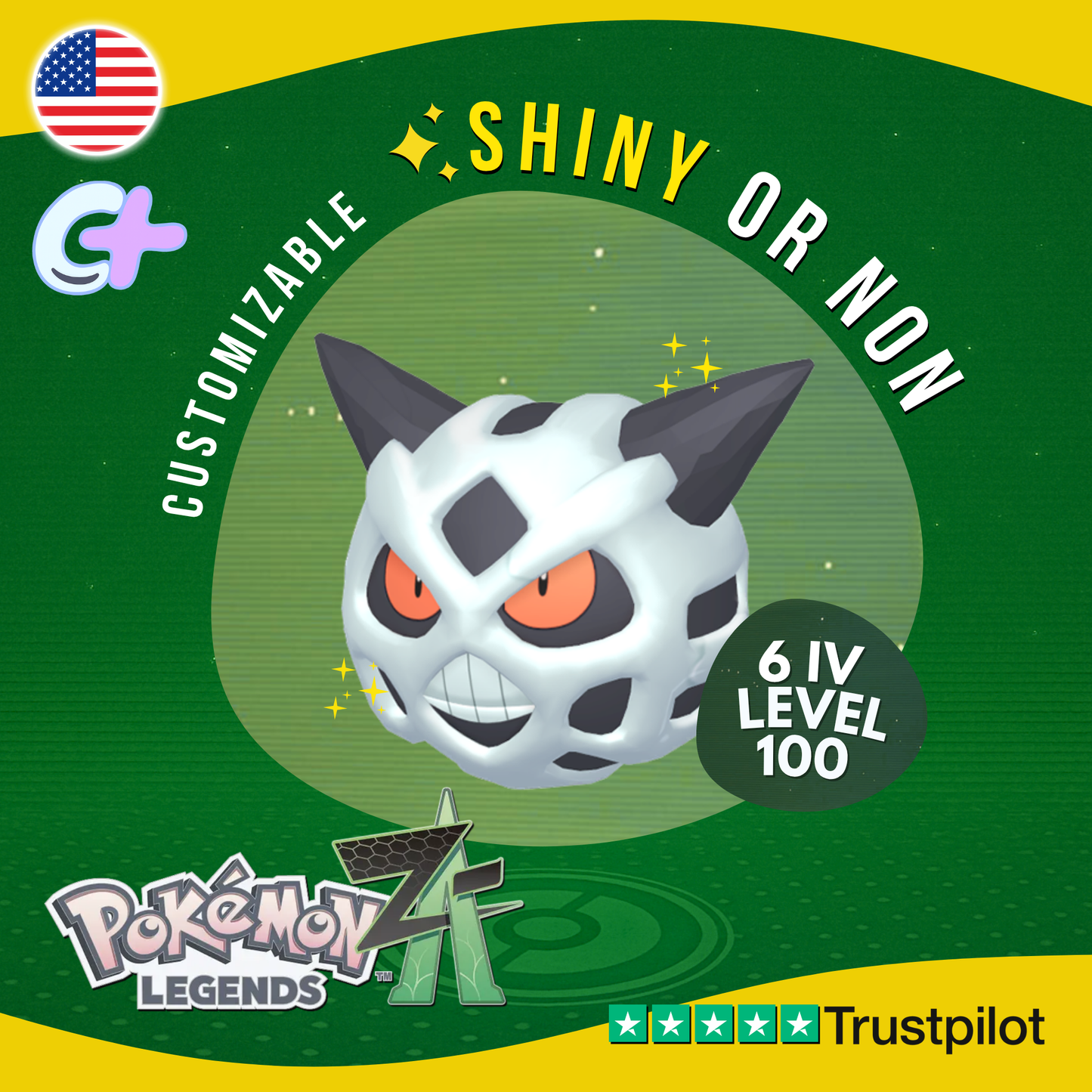 Glalie Shiny or Non ✨6 IV Pokémon Legends Z-A Competitive Customizable ZA Z A