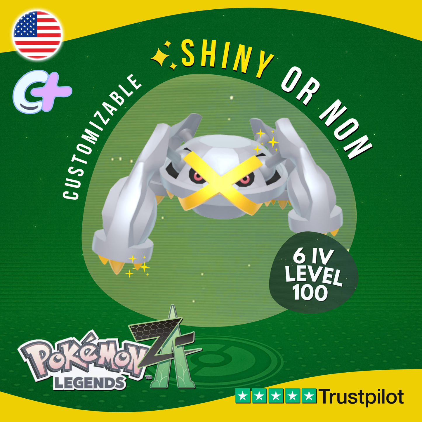 Metagross Shiny or Non ✨6 IV Pokémon Legends Z-A Competitive Customizable ZA Z A