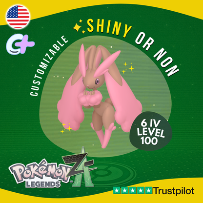 Lopunny Shiny or Non ✨6 IV Pokémon Legends Z-A Competitive Customizable ZA Z A