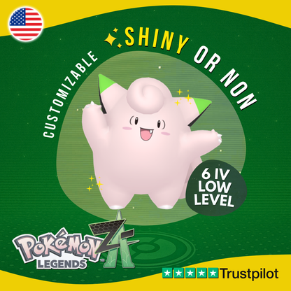 Clefairy Shiny or Non ✨ 6 IV Pokémon Legends Z-A Competitive Customizable ZA Z A