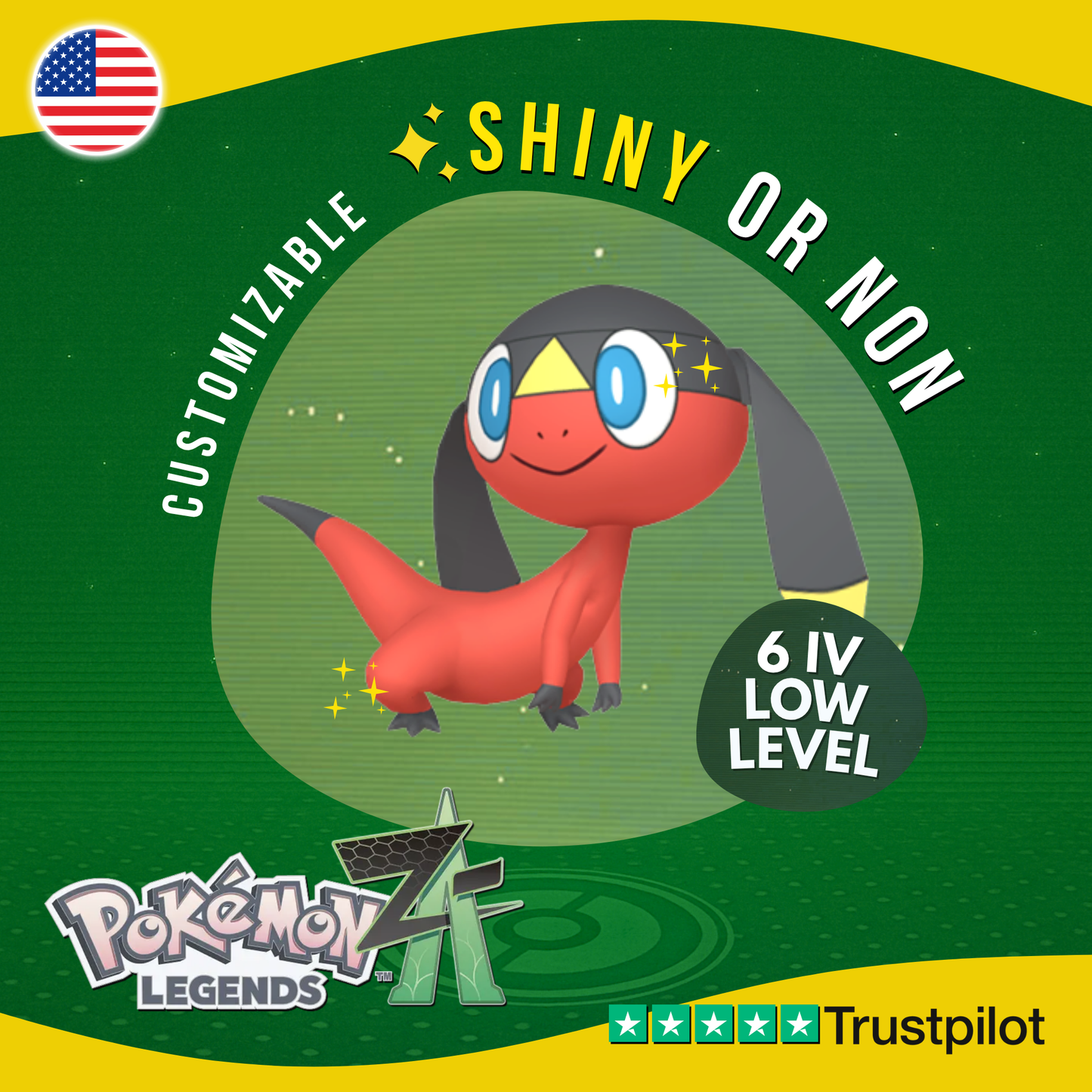 Helioptile Shiny or Non ✨6IV Pokémon Legends Z-A Competitive Customizable ZA Z A