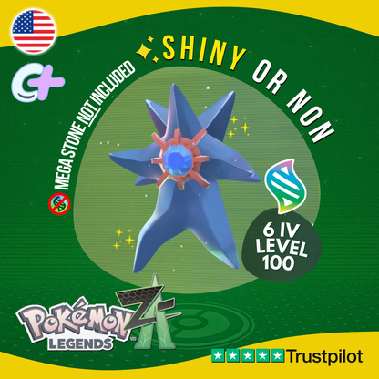 Mega Starmie Shiny or Non ✨ 6 IV Pokémon Legends Z-A Battle Ready ZA Z A