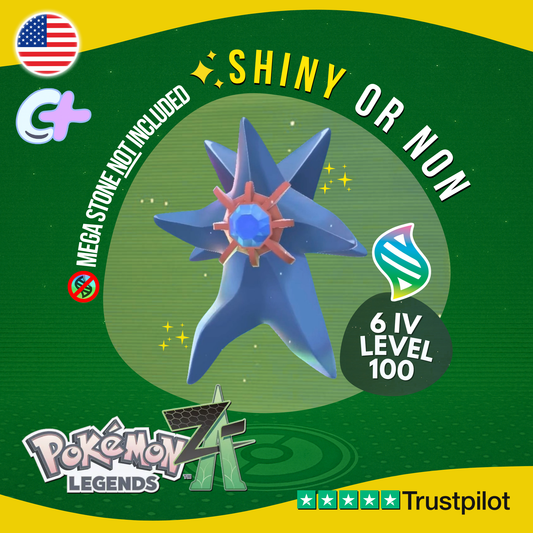 Mega Starmie Shiny or Non ✨ 6 IV Pokémon Legends Z-A Battle Ready ZA Z A