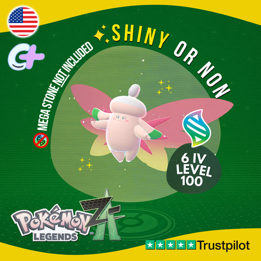 Mega Clefable Shiny or Non ✨ 6 IV Pokémon Legends Z-A Battle Ready ZA Z A